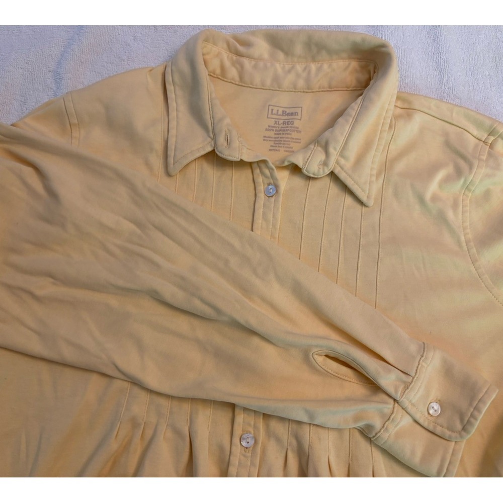 L.L. Bean Women's Pintuck Tunic Shirt – Yellow – XL‎ – 100% Supima Cotton flaws